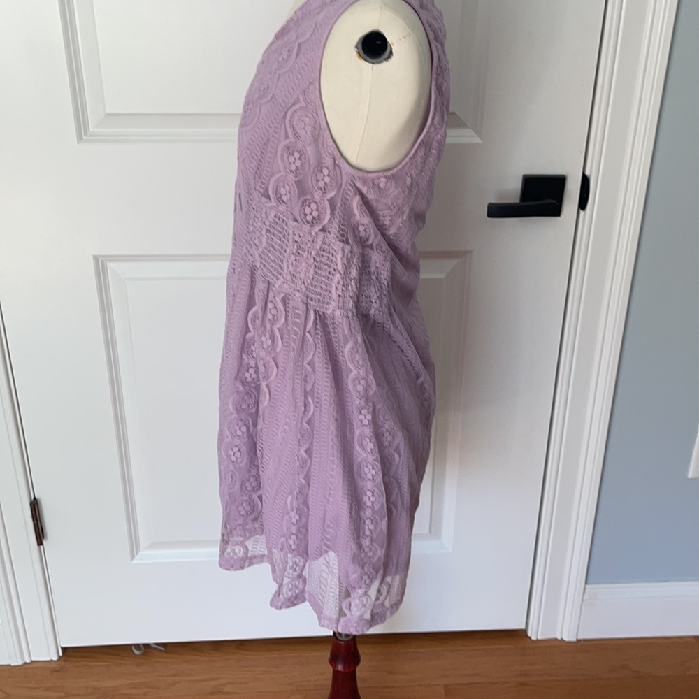 Francesca’s Blue Rain Lilac Lace Shift Dress - Picture 2 of 7
